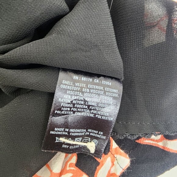 Anthropologie Maeve Photoflora Black Pink Drop Waist Dress Floral Pockets Size 4 - Picture 9 of 13